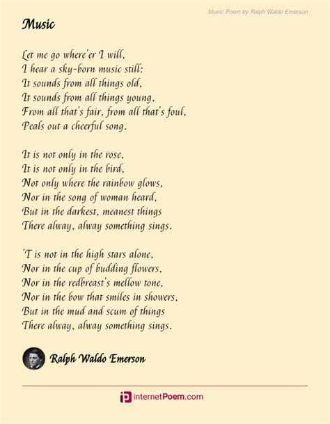 Music Poem By Ralph Waldo Emerson