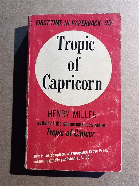 Tropic Of Capricorn By Henry Miller Vintage 1961 Grove Press Paperback