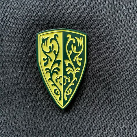 Grass Crest Shield Soft Enamel Pin Etsy