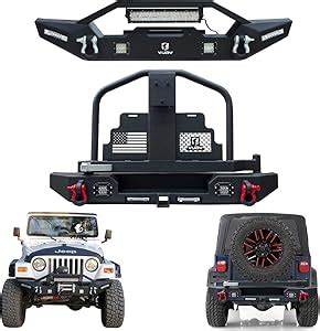 Amazon Ronghui Wrangler TJ Front Bumper And Rear Bumper With Winch