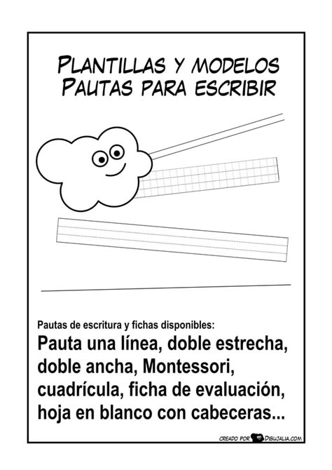 Pautas para escribir montessori cuadrícula PDF