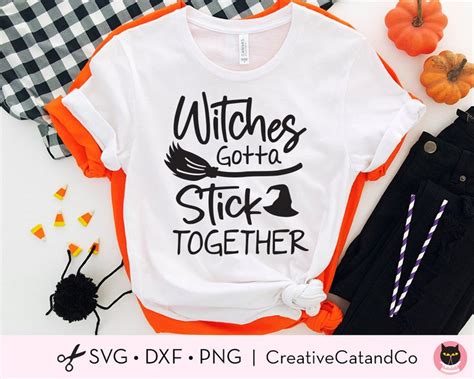 Witches Gotta Stick Together Svg Funny Halloween Witches Svg Etsy