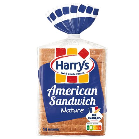 HARRYS Pain de mie nature sans additifs avec croûte 14 tranches 550g