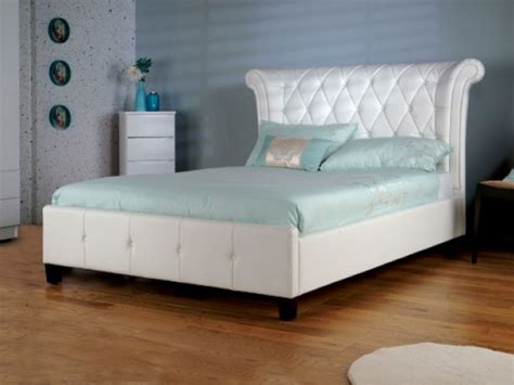 Limelight Epsilon 4ft6 Double White Faux Leather Bed Frame By Limelight