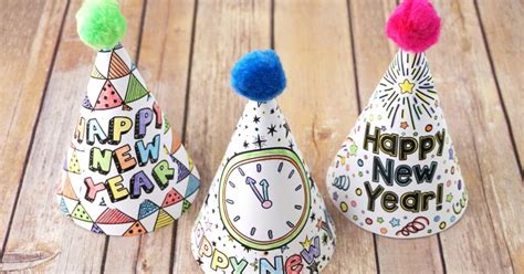 Free Printable New Years Eve Party Hats Artsy Fartsy Mama