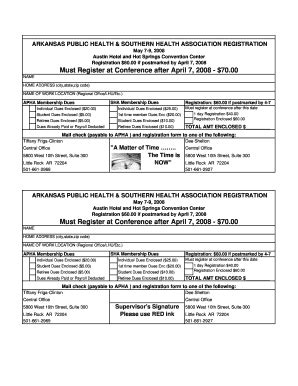 Fillable Online Copy Of APHA And SHA Registration Form 2008 1