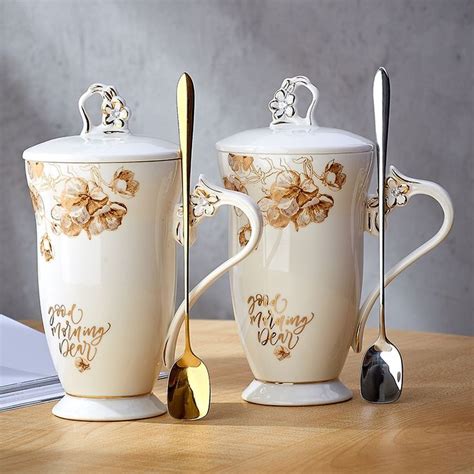 Us Ceramic Mug With Lid Tea Cups Coffee Tea Cups