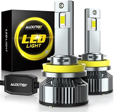 AUXITO H11 LED Bulbs, 120W 24000LM Per Set, 900% Brighter, 6500K Cool ...