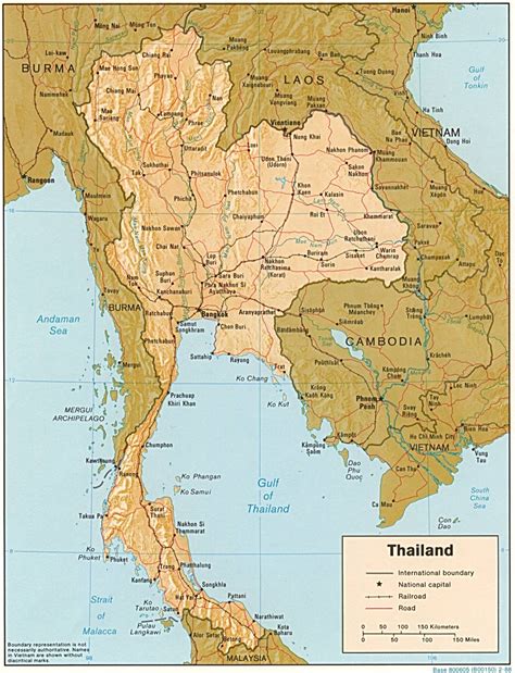 Map of Thailand, Geography