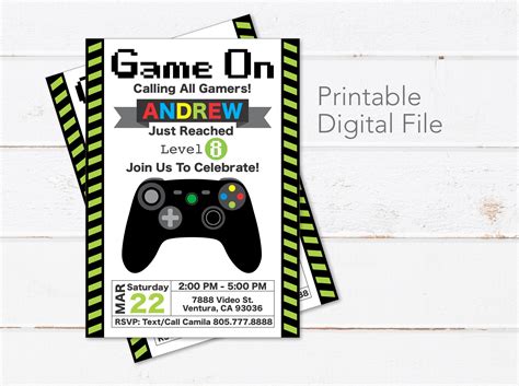 Free Printable Gamer Invitation Templates Free Printable