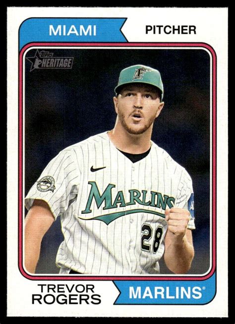 Topps Heritage Trevor Rogers Miami Marlins Ebay