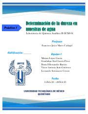 Determinaci N De Dureza En Muestras De Agua Reporte Q A Ii Pdf