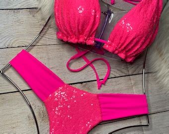 Micro Slingshot Bikini Pink Camo Neon Pink String Adjustable Etsy