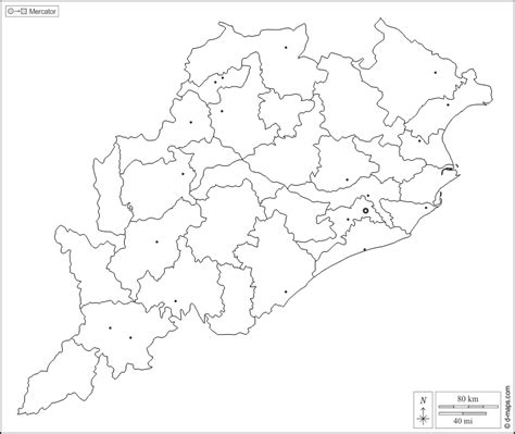 Physical Map Of Odisha