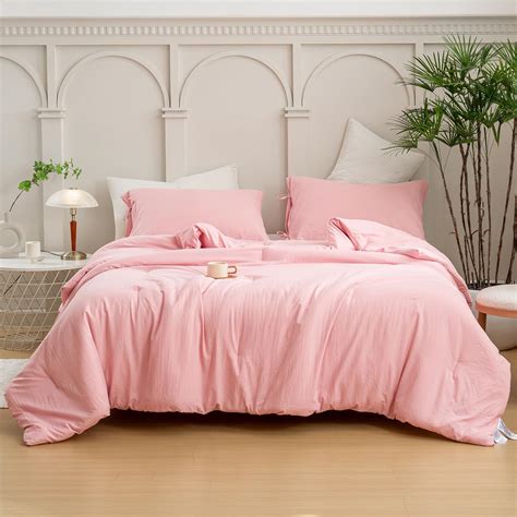 Bohopopm Blush Light Pink Comforter Set Queen Super Soft