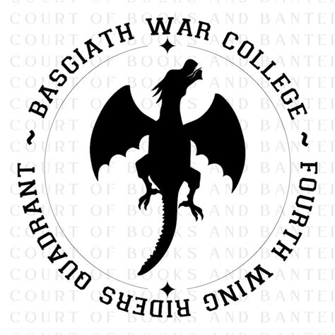 Fourth Wing Inspired SVG Basgiath War College PNG Dragon Etsy