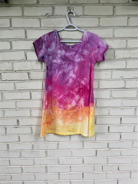 Tropical Sunset Tie Dye Dress With Pockets 100 Cotton Tye Dye Dress Summer Dress Custom Tie Dye