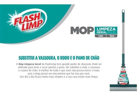 Mop Rodo Magico Flash Limp Original Limpeza Geral Plus Mercadolivre