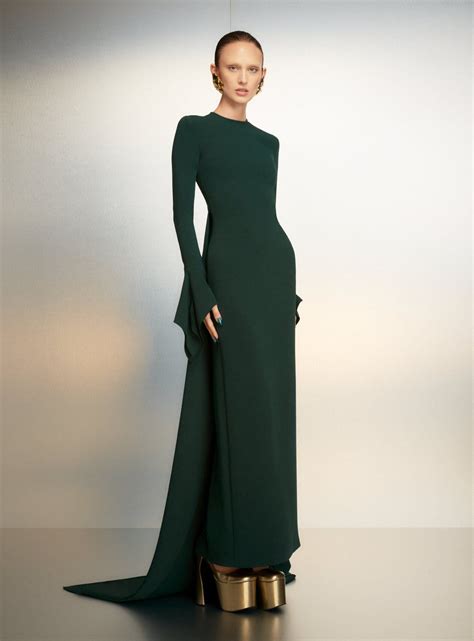 New Arrivals In Green Long Sleeve Dress Long Sleeve Evening