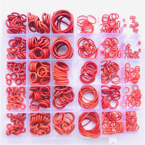 Rouge Silicone O Anneaux Pcs Joints Toriques Rouges Silicone Vmq