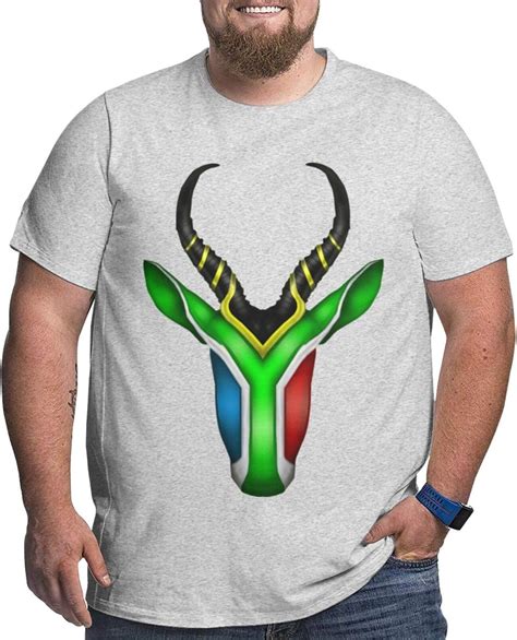 Amazon South African Springbok Men Plus Size Short Sleeve T Shirt