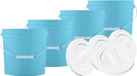 Amazon House Naturals 2 Gallon Aqua Buckets Pails With Lids Pack