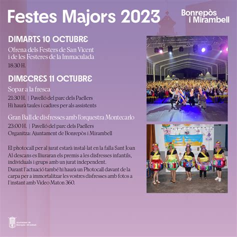 FESTES MAJORS 2023 Ajuntament de Bonrepòs i Mirambell