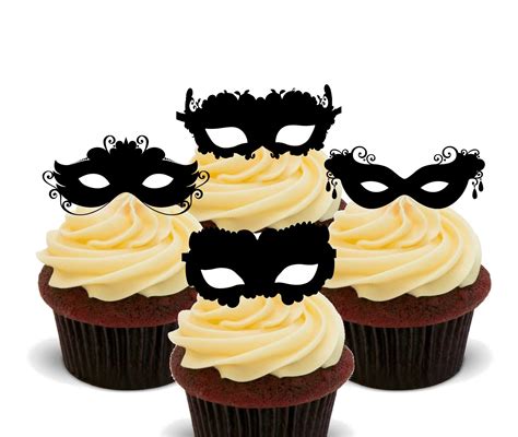 Buy Masquerade Ball Silhouettes Edible Cupcake Toppers Stand Up