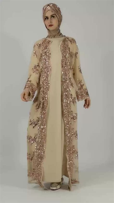 2020 Islam Clothing Abaya Floral Sequin Embroidery Luxury Full Length