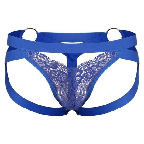 Iixpin Homme String Sexy Transparent Jockstrap Ouvert Fesse Nue Gay Slip Bandage Lingerie G