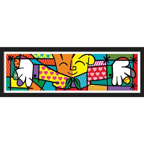 Quadro Releitura Romero Britto The Hug O Abra O Moldura Submarino