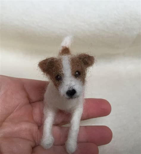 Needle Felted Small Dog Pet Portrait Jack Russell Terrier Needle