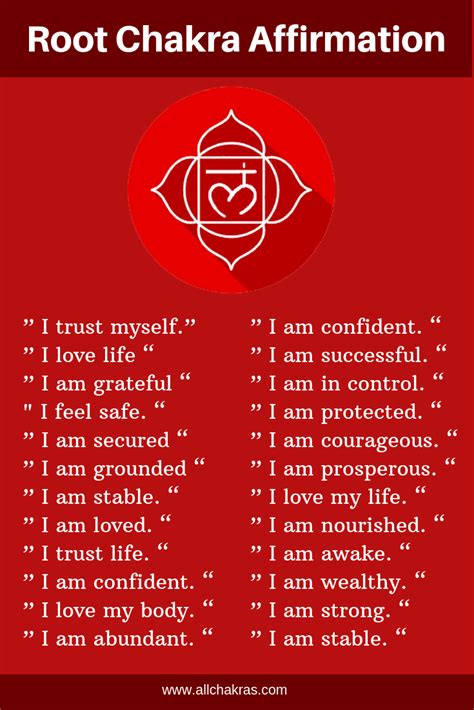 50 Powerful Root Chakra Affirmations To Fast Healing Chakra