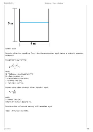 ETAPA 2 Cálculo da vazão de projeto da bacia hidrográfica utilizando