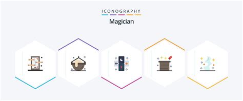 Paquete De Iconos Planos De Magos Que Incluye Magia Mago