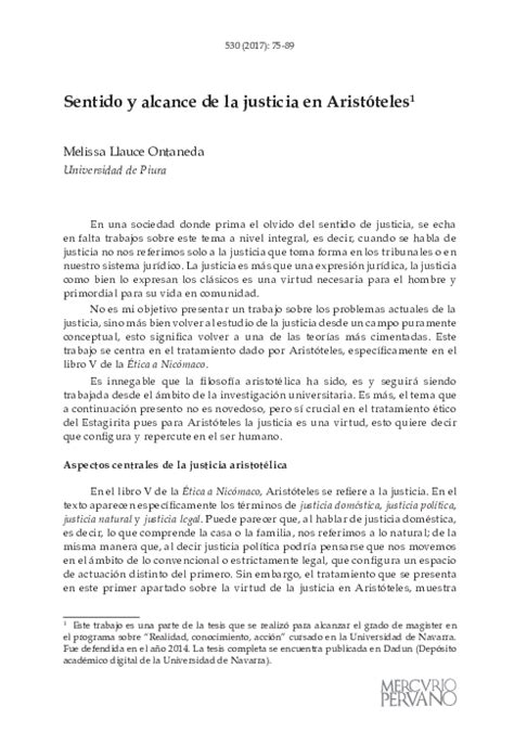 Doc La Clasificación De La Justicia Según Aristóteles Y Santo Tomás