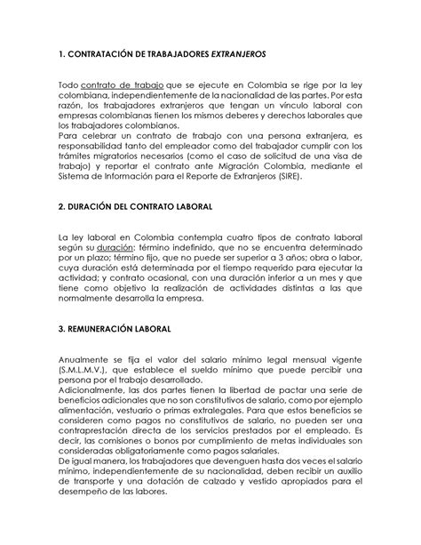 Legislacin Laboral En Colombia Contrataci N De Trabajadores