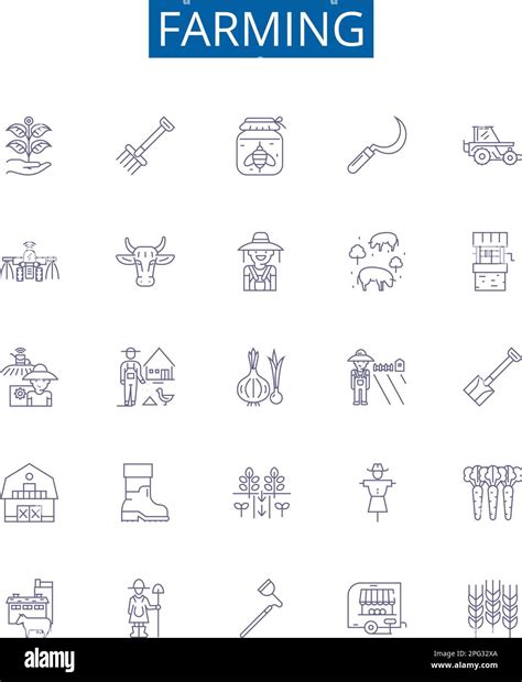 Farming Line Icons Signs Set Design Collection Of Cropping