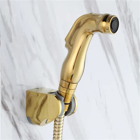 Luxury Gold Abs Plastic Toilet Hand Held Bidet Set Diaper Sprayer