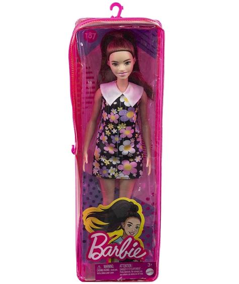 Boneca Barbie Fashionistas Vestido Margarida Morena Aparelho