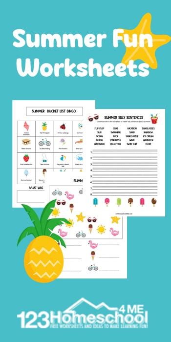 Free Printable Summer Activities Worksheet Mrs Merry Worksheets