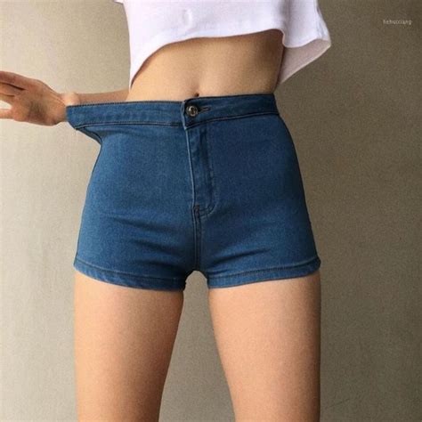 Womens Jeans Women Denim Shorts Stretch Slim Push Up Hips Elastic