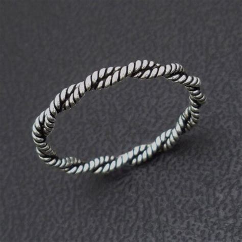 Twisted Rope Ring Stackable Rings Nz Silver Surfers