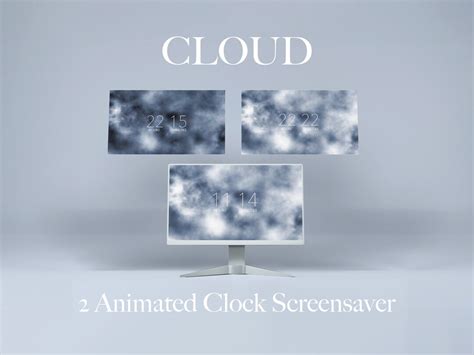 CLOUDS Animated Clock Screensaver 2 Pack Minimalistic Desktop ...