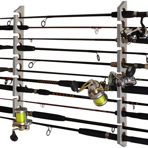 Rush Creek Creations Fishing Rod Storage Rack For Wall Garage Barn