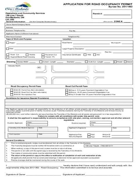 Fillable Online Fill Ioapplication For Road Occupancy Permitfillable