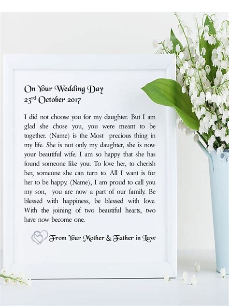 Son In Law Poem Your Wedding Day Daughter In Law Ts Wedding Verses Wedding Day