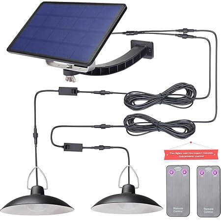 Solar Pendant Lights AGPTEK Solar Powered Shed Light With USB Charging