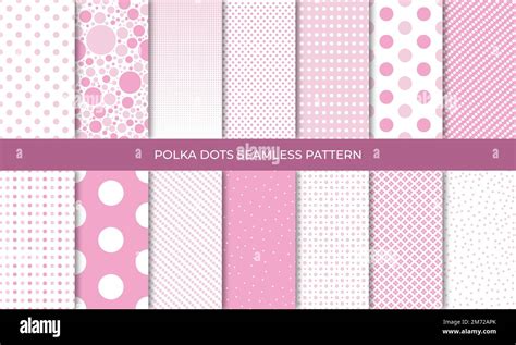 Set Of Seamless Pink Polka Dot Backgrounds Seamless Background In