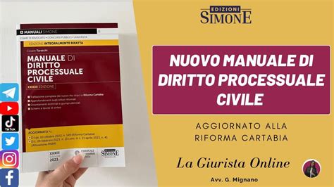 Manuale Di Diritto Processuale Civile 2023 Di Edizioni Simone YouTube